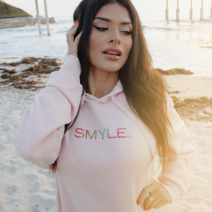 Pink Sweatshirt W/ Rainbow Logo